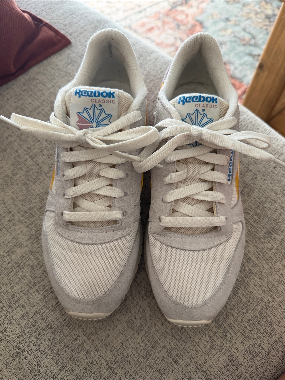 Reebok Classic Women's White Sneakers with Yellow Accent